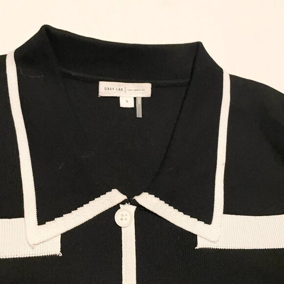 Grey Lab Faux Button Sweater Pullover Womens Small Long Sleeve Top - Picture 4 of 16